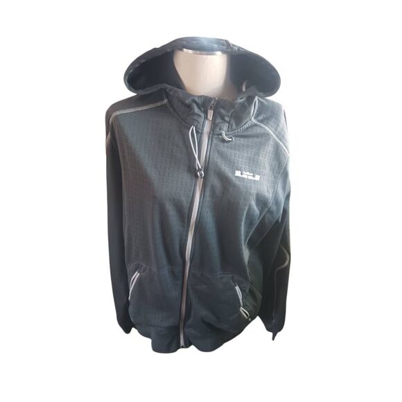 Nike therma fit large Full zip grey hooded athletic jacket LeBaron James edition - Picture 1 of 3